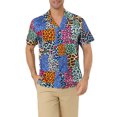 thumbnail image 1 of Lars Amadeus Men's Summer Leopard Printed Short Sleeves Button Down Beach Shirt, 1 of 6