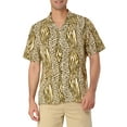 thumbnail image 1 of INSPIRE CHIC Men's Summer Leopard Printed Short Sleeves Button Down Beach Shirt Yellow S, 1 of 6