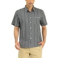 thumbnail image 1 of Lars Amadeus Men's Summer Short Sleeve Button Down Irregular Print Shirt, 1 of 6