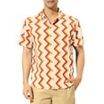 thumbnail image 1 of Lars Amadeus Men's Summer Short Sleeve Button Down Irregular Print Shirt, 1 of 6