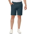 thumbnail image 1 of INSPIRE CHIC Men's Summer Solid Color Slim Fit Flat Front Walk Chino Shorts 34 Navy, 1 of 7