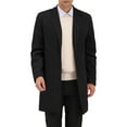 thumbnail image 1 of INSPIRE CHIC Men's Coats Solid Color Notched Collar Single Breasted Winter Long Coat M Black, 1 of 7