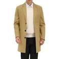 thumbnail image 1 of INSPIRE CHIC Men's Coats Solid Color Notched Collar Single Breasted Winter Long Coat XL Khaki, 1 of 7