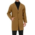 thumbnail image 1 of Lars Amadeus Men's Trench Coat Notched Lapel Mid-Length Casual Solid Overcoat, 1 of 6