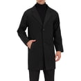 thumbnail image 1 of Lars Amadeus Men's Trench Coat Notched Lapel Mid-Length Casual Solid Overcoat, 1 of 6