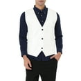 thumbnail image 1 of Lars Amadeus Men's V Neck Sleeveless Two Pockets Button Down Vests, 1 of 5