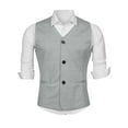 thumbnail image 1 of Lars Amadeus Men's V Neck Sleeveless Two Pockets Button Down Vests, 1 of 6