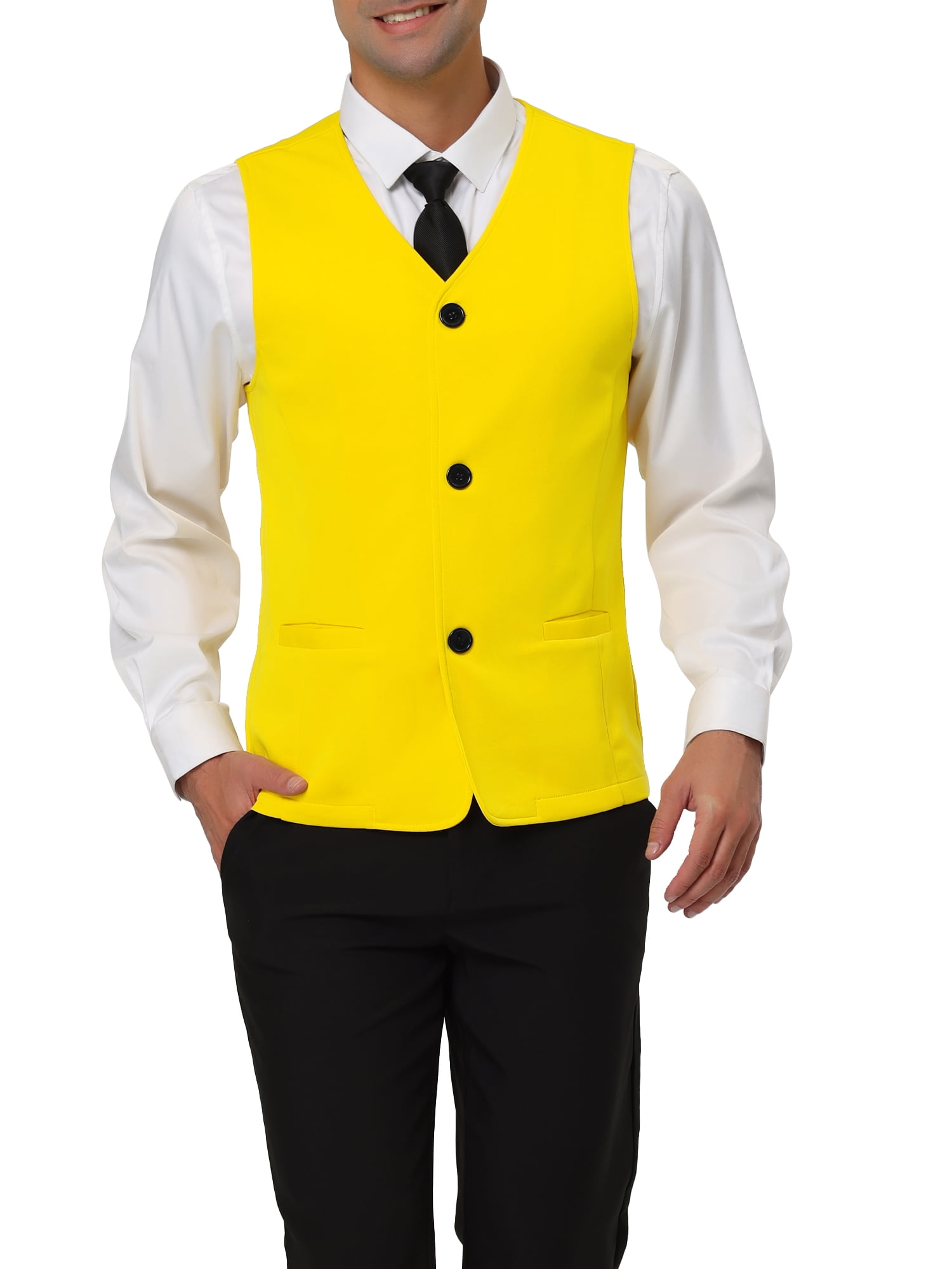 Yellow button down vest Clearance