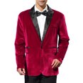 thumbnail image 1 of Lars Amadeus Men's Velvet Blazer One Button Party Prom Tuxedo Dinner Suit Jacket, 1 of 6