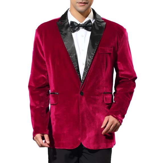 Lars Amadeus Men's Velvet Blazer One Button Party Prom Tuxedo Dinner Suit Jacket