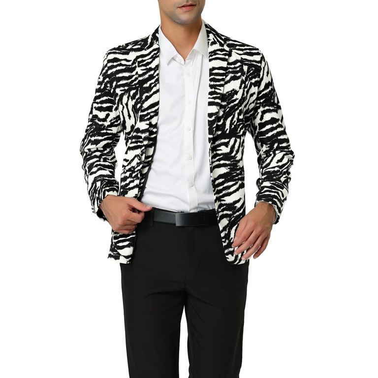 Zebra print blazer mens shop