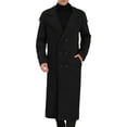 thumbnail image 1 of INSPIRE CHIC Men's Winter Pea Coat Notch Lapel Double Breasted Solid Color Overcoat M Black, 1 of 7