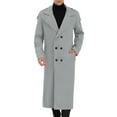 thumbnail image 1 of INSPIRE CHIC Men's Winter Pea Coat Notch Lapel Double Breasted Solid Color Overcoat, 1 of 6