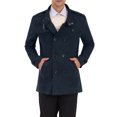 thumbnail image 1 of INSPIRE CHIC Men's Winter Trench Coat Stand Collar Double Breasted Pea Coats M Navy Blue, 1 of 7