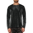 thumbnail image 1 of INSPIRE CHIC Mesh Sheer T-Shirt for Men's Long Sleeves Club Party Tee Tops M Black, 1 of 6