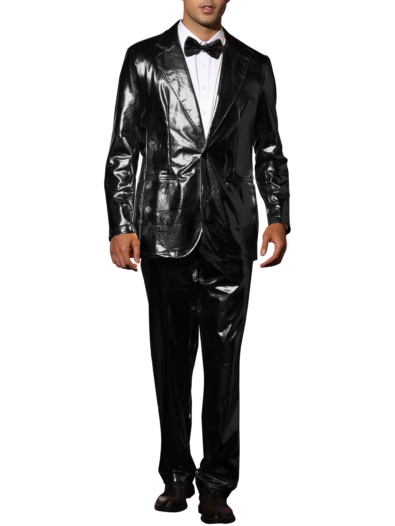 Lars Amadeus Metallic Blazer Sets for Men's Two Pieces Tuxedo Party