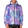 thumbnail image 1 of Lars Amadeus Metallic Jacket for Men's Lightweight Zipper Drawstring Hooded Jackets, 1 of 5