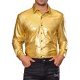 thumbnail image 1 of INSPIRE CHIC Metallic Shirts for Men's Button Down Disco Party Shiny Printed Shirts, 1 of 6