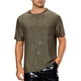 thumbnail image 1 of INSPIRE CHIC Metallic T Shirt for Men's Sparkly Short Sleeve Party Tee Shiny Club Glitter T-Shirt, 1 of 5
