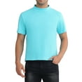 thumbnail image 1 of INSPIRE CHIC Mock Neck T-Shirt for Men's Short Sleeves Turtleneck Summer Basic Pullover Tee Tops, 1 of 6