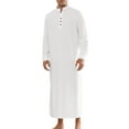 thumbnail image 1 of INSPIRE CHIC Nightshirts for Men's Long Sleeves Button Stand Collar Sleep Shirts Nightgown, 1 of 4