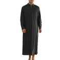 thumbnail image 1 of INSPIRE CHIC Nightshirts for Men's Long Sleeves Button Stand Collar Sleep Shirts Nightgown, 1 of 4