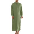 thumbnail image 1 of INSPIRE CHIC Nightshirts for Men's Long Sleeves Button Stand Collar Sleep Shirts Nightgown, 1 of 4