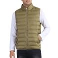 thumbnail image 1 of INSPIRE CHIC Padded Vest for Men's Stand Collar Outwear Winter Packable Zip Up Sleeveless Jacket M Brown, 1 of 6