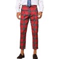 thumbnail image 1 of Lars Amadeus Plaid Dress Pants for Men's Ankle Length Checked Business Trousers, 1 of 4
