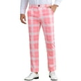 thumbnail image 1 of INSPIRE CHIC Plaid Dress Pants for Men's Flat Front Chino Contrasting Colors Business Trousers, 1 of 6
