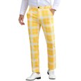 thumbnail image 1 of INSPIRE CHIC Plaid Dress Pants for Men's Flat Front Chino Contrasting Colors Business Trousers, 1 of 6