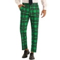 thumbnail image 1 of INSPIRE CHIC Plaid Dress Pants for Men's Slim Fit Straight Leg Formal Tartan Printed Pants 28 Green, 1 of 5