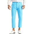 thumbnail image 1 of INSPIRE CHIC Plaid Golf Pants for Men's Stretch Pleated Front Formal Checked Dress Pants 30 Blue, 1 of 5