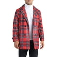 thumbnail image 1 of INSPIRE CHIC Plaid Overcoat for Men's Notch Collar Single Breasted Checked Winter Trench Coat S Red, 1 of 6