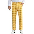 thumbnail image 1 of INSPIRE CHIC Plaid Pants for Men's Color Block Straight Leg Checked Pattern Chino Trousers, 1 of 6