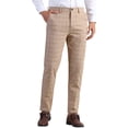 thumbnail image 1 of INSPIRE CHIC Plaid Pants for Men's Flat Front Formal Checked Patterned Chino Trousers 38 Khaki, 1 of 6