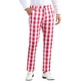 thumbnail image 1 of INSPIRE CHIC Plaid Pants for Men's Regular Fit Flat Front Business Contrast Color Trousers, 1 of 6