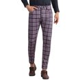 thumbnail image 1 of INSPIRE CHIC Plaid Printed Dress Pants for Men's Flat Front Stretch Slim Fit Checked Trousers, 1 of 6