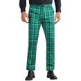 thumbnail image 1 of INSPIRE CHIC Plaid Printed Pants for Men's Regular Fit Flat Front Office Checked Slacks, 1 of 6