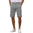 thumbnail image 1 of INSPIRE CHIC Plaid Shorts for Men's Father's Day Gift Flat Front Houndstooth Print Chino Shorts, 1 of 5