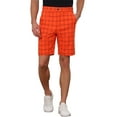 thumbnail image 1 of INSPIRE CHIC Plaid Shorts for Men's Father's Day Gift Summer Flat Front Checked Patterned Dress Shorts 30 Orange, 1 of 5