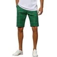 thumbnail image 1 of Lars Amadeus Plaid Shorts for Men's Father's Day Gift Flat Front Houndstooth Print Chino Shorts, 1 of 5