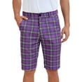 thumbnail image 1 of INSPIRE CHIC Men's Shorts Plaid Pattern Straight Fit Comfort Flat Front Checked Shorts 30 Purple, 1 of 5