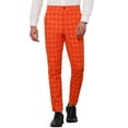 thumbnail image 1 of INSPIRE CHIC Plaid Trouser for Men's Flat Front Skinny Checked Pattern Dress Pants, 1 of 4