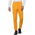 thumbnail image 1 of INSPIRE CHIC Plaid Trouser for Men's Flat Front Skinny Checked Pattern Dress Pants, 1 of 4