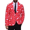 thumbnail image 1 of INSPIRE CHIC Polka Dots Blazers for Men's Slim Fit One Button Business Sport Coats L Light Red, 1 of 5