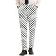 thumbnail image 1 of INSPIRE CHIC Polka Dots Dress Pants for Men's Big and Tall Flat Front Printed Trousers 38 White, 1 of 4