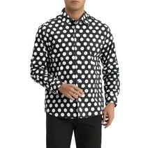 Men's stand collar cotton linen long sleeve shirt shirt - Walmart.com