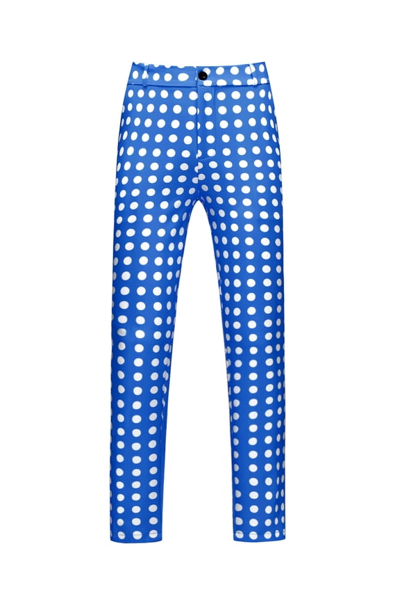 Polka Dots Golf Pants for Men's Big and Tall Printed Work Office Trouser