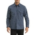 thumbnail image 1 of INSPIRE CHIC Polka Dots Pattern Shirt for Men's Long Sleeves Color Block Business Shirts M Blue, 1 of 6